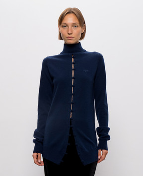 Thierry Mugler Blue top with logo embroidery 26W2TO09331144