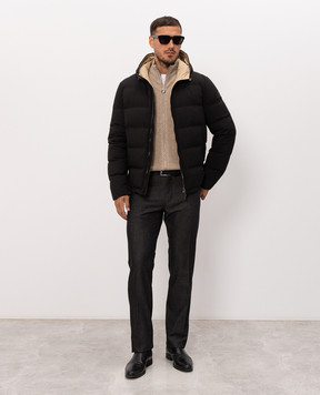 Stefano Ricci Black down jacket with logo patch MDJ6300270519V