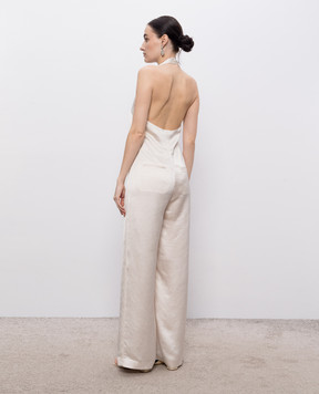 Peserico Beige jumpsuit with an open back E0234101507