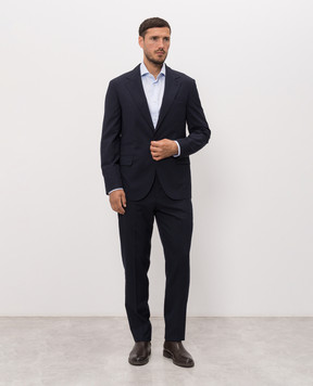 Brunello Cucinelli Blue wool and silk suit MHN217BTZ