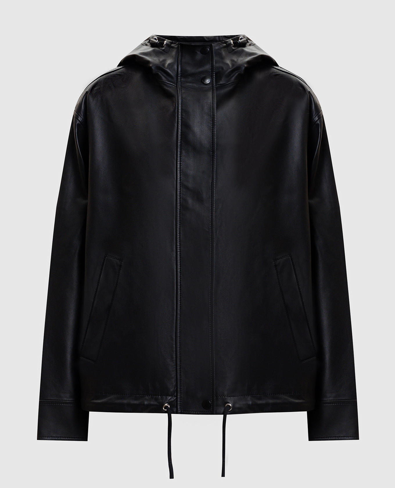 

Black leather jacket with hood Yves Salomon Army