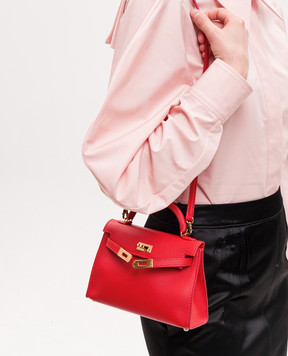 Babe Pay Pls Red leather satchel bag 06509