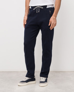 Doriani Cashmere Blue track pants with lapels 840PANTTAZF1853J29