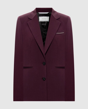 Peserico Purple wool jacket with monil chain S0170203464