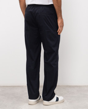 Peserico Blue pants with logo patch R5423400029