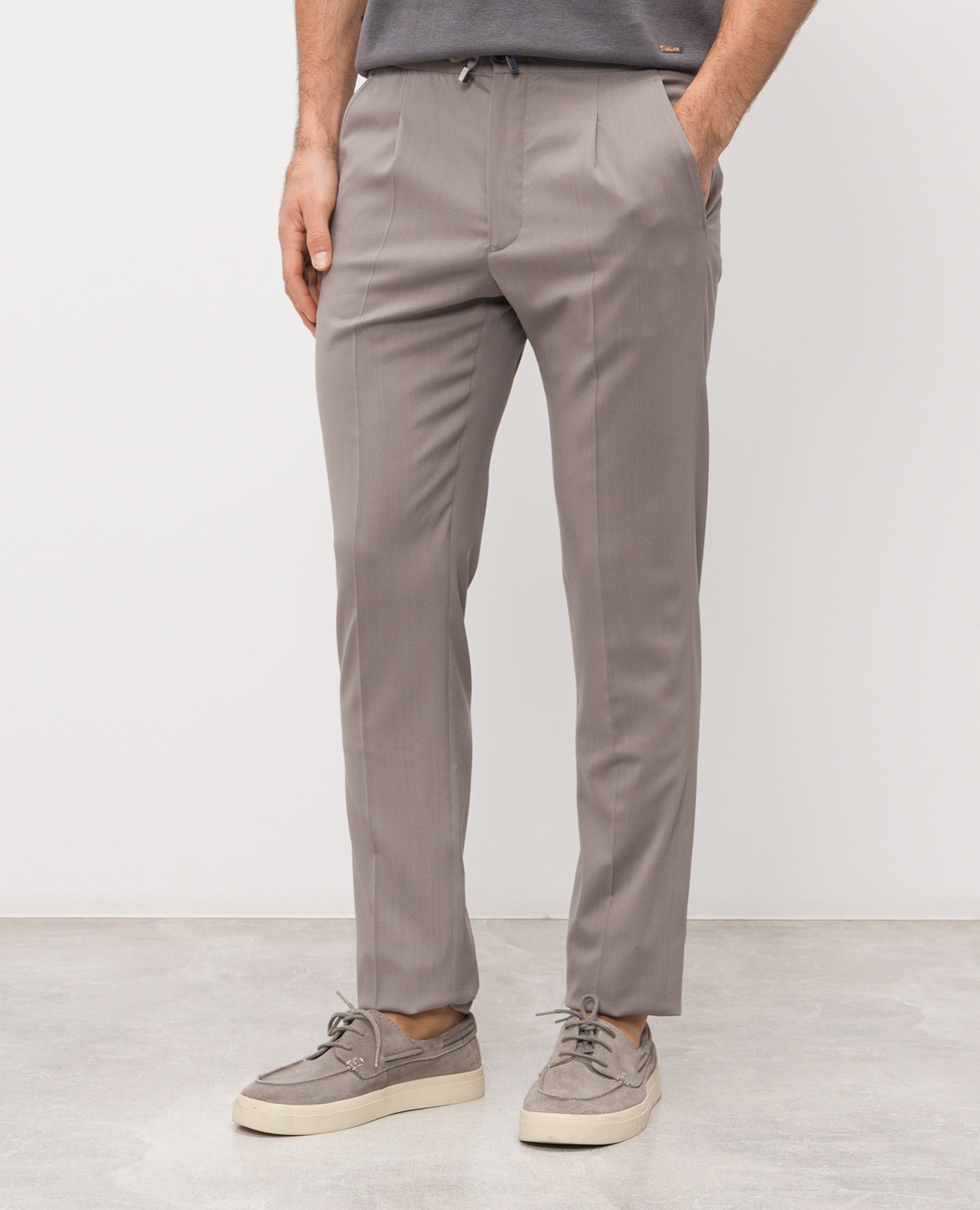 Gray wool pants Enrico Mandelli 3