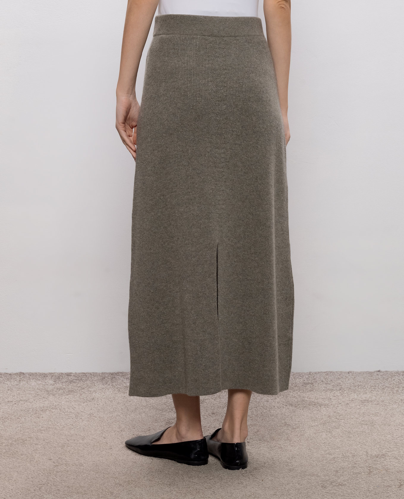 Khaki cashmere skirt Agnona 4
