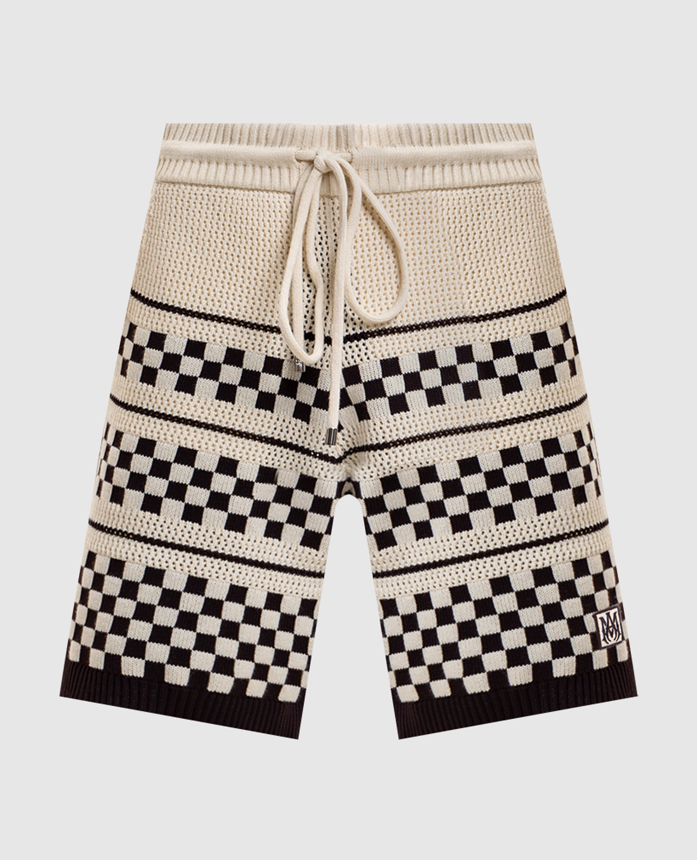 

White Checkered Mesh Wool Shorts AMIRI