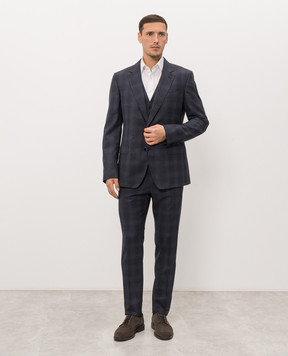 Dolce&Gabbana Blue checked wool suit GK05UTFQ2NO