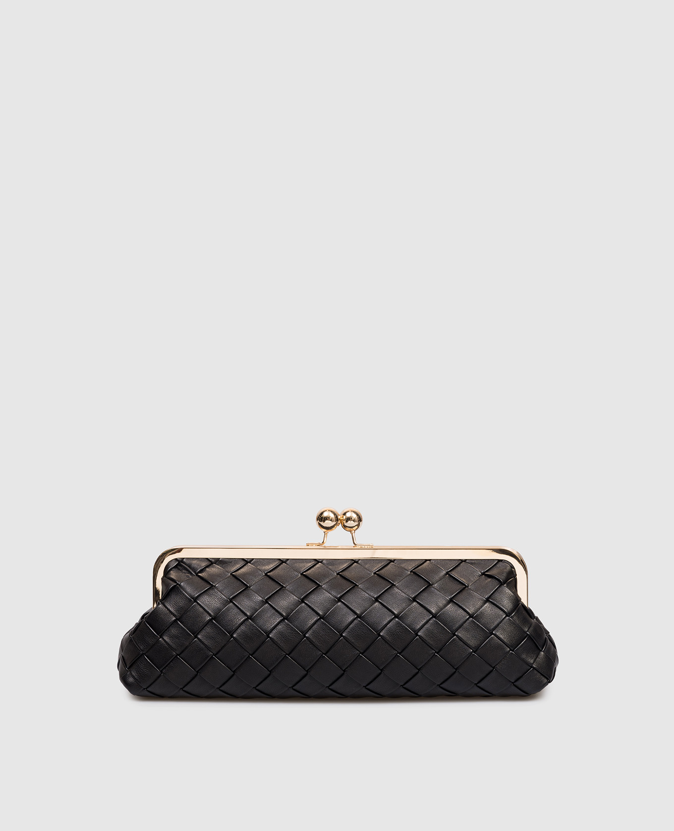 

Black clutch with weaving Twinset