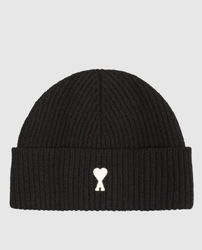 Ami Paris Black wool hat UBO006018m
