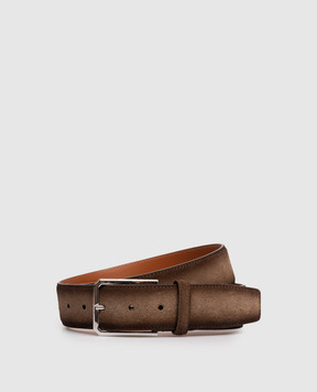 Santoni Brown suede belt with a degraded effect CM40VC003C07EACD