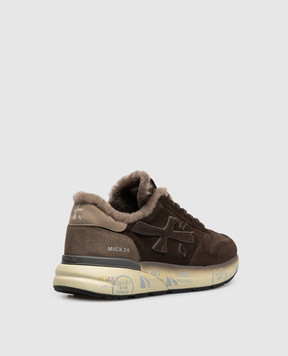 Premiata Brown suede Mick sneakers with fur MICK7898M