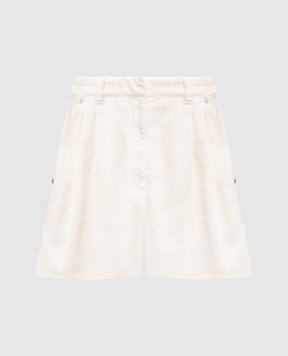 Brunello Cucinelli Ivory denim shorts with linen ML996P5761
