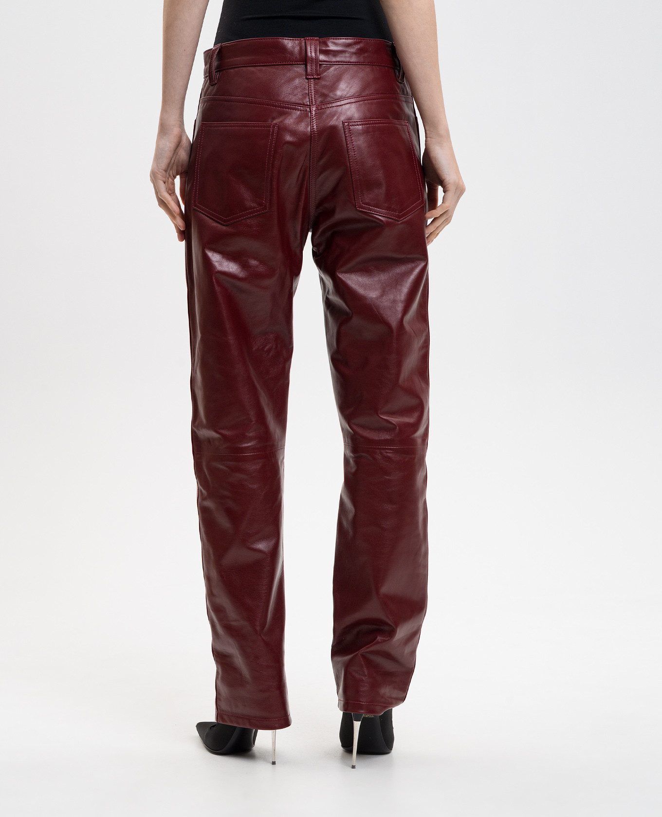 Callum red leather pants Khaite 4