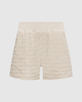 Off-White Beige shorts with logo pattern 2SJ00711L