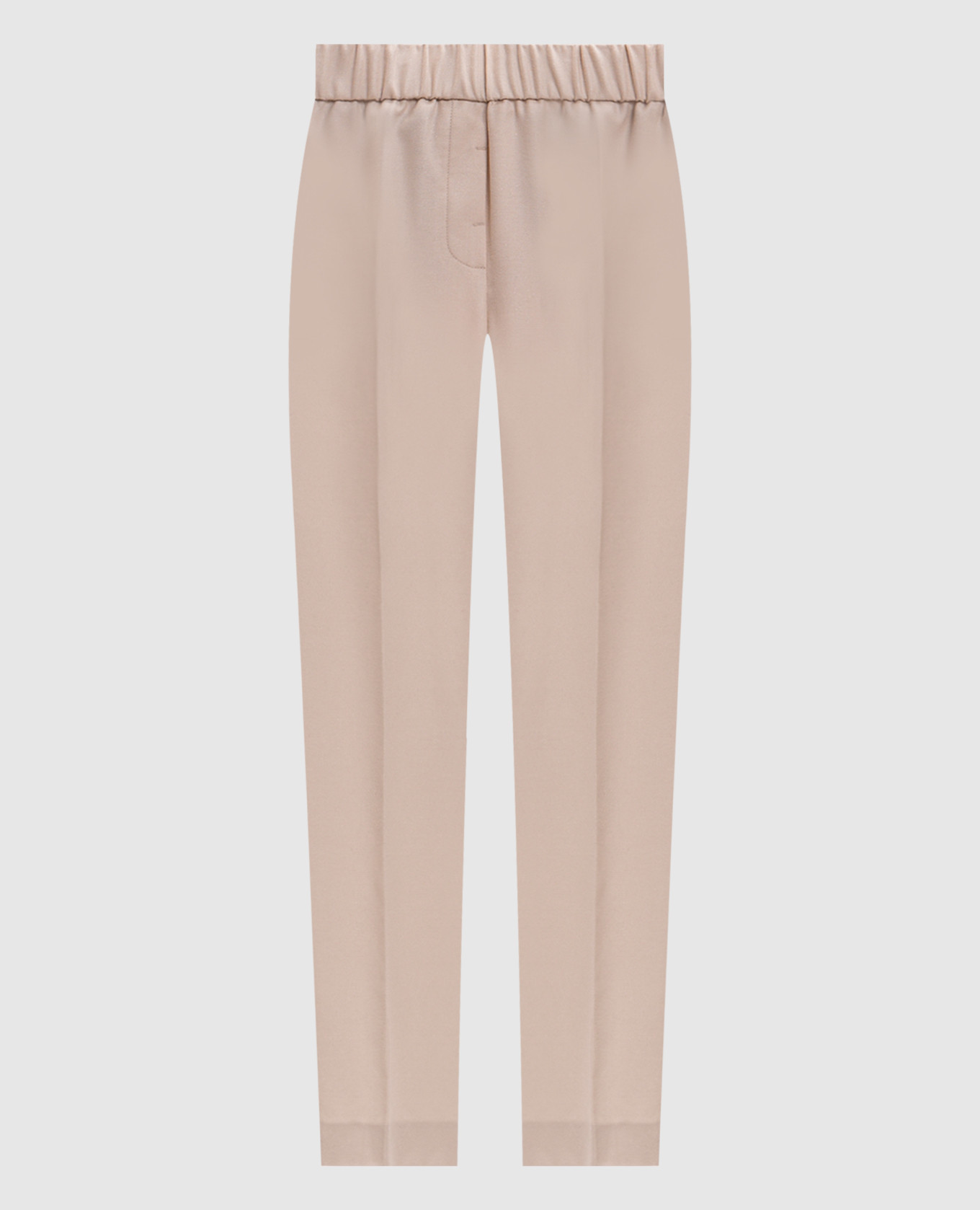 Beige wool pants with patch