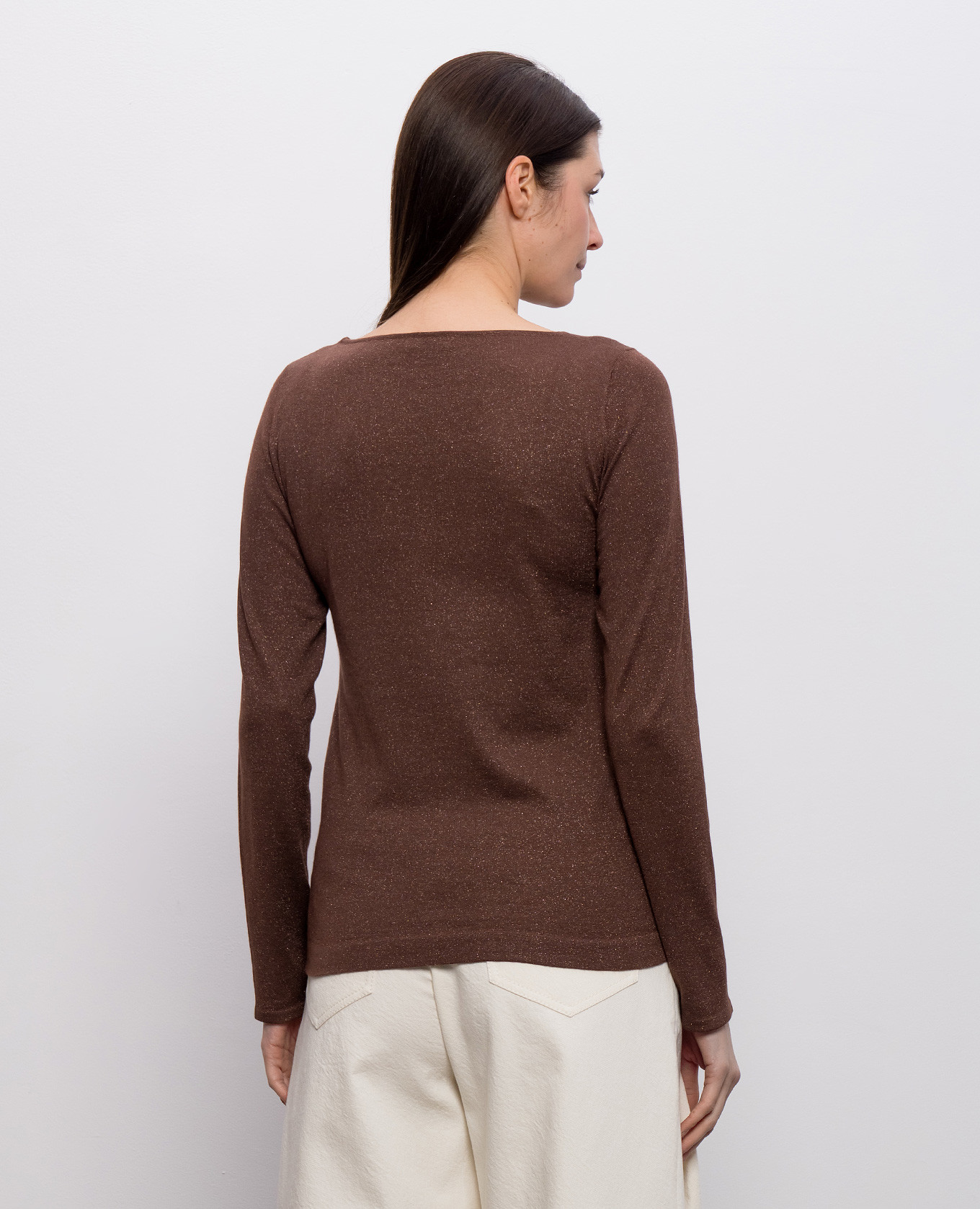 Brown jumper with lurex Brunello Cucinelli 4
