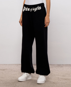 Palm Angels Black sweatpants with logo print PAMCH001FL002w