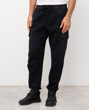 Dolce&Gabbana Blue cargo joggers with logo patch GP1Q0THUML9