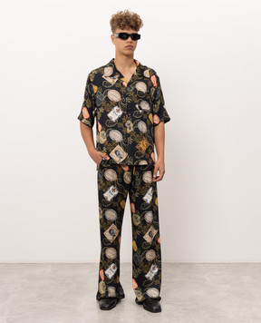 Rhude Black pants with BANDANA print RHPF26PA02202