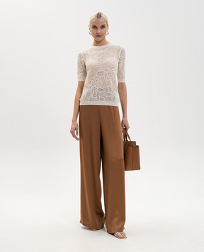 Fabiana Filippi Ivory openwork top with sequins MAD276F131D864