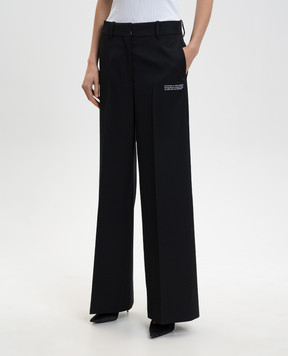 Off-White Black wool trousers with logo 2CA174C99FAB002