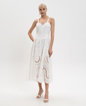 Charo Ruiz Solace white midi dress with embroidery 263614