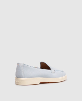 Santoni Blue suede loafers WUYA72027TISNORB