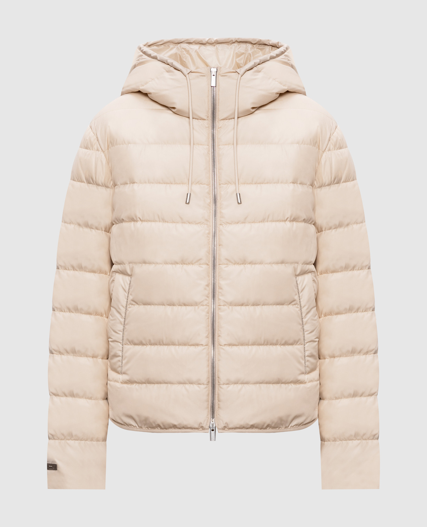 Beige down jacket with chain