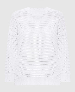 Peserico White openwork jumper with sequins S99121F0509110