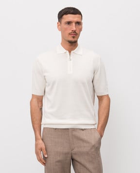 Stefano Ricci Ivory silk polo shirt K616445P30F26112