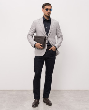 Canali Gray silk and cashmere jacket CX04708E23275