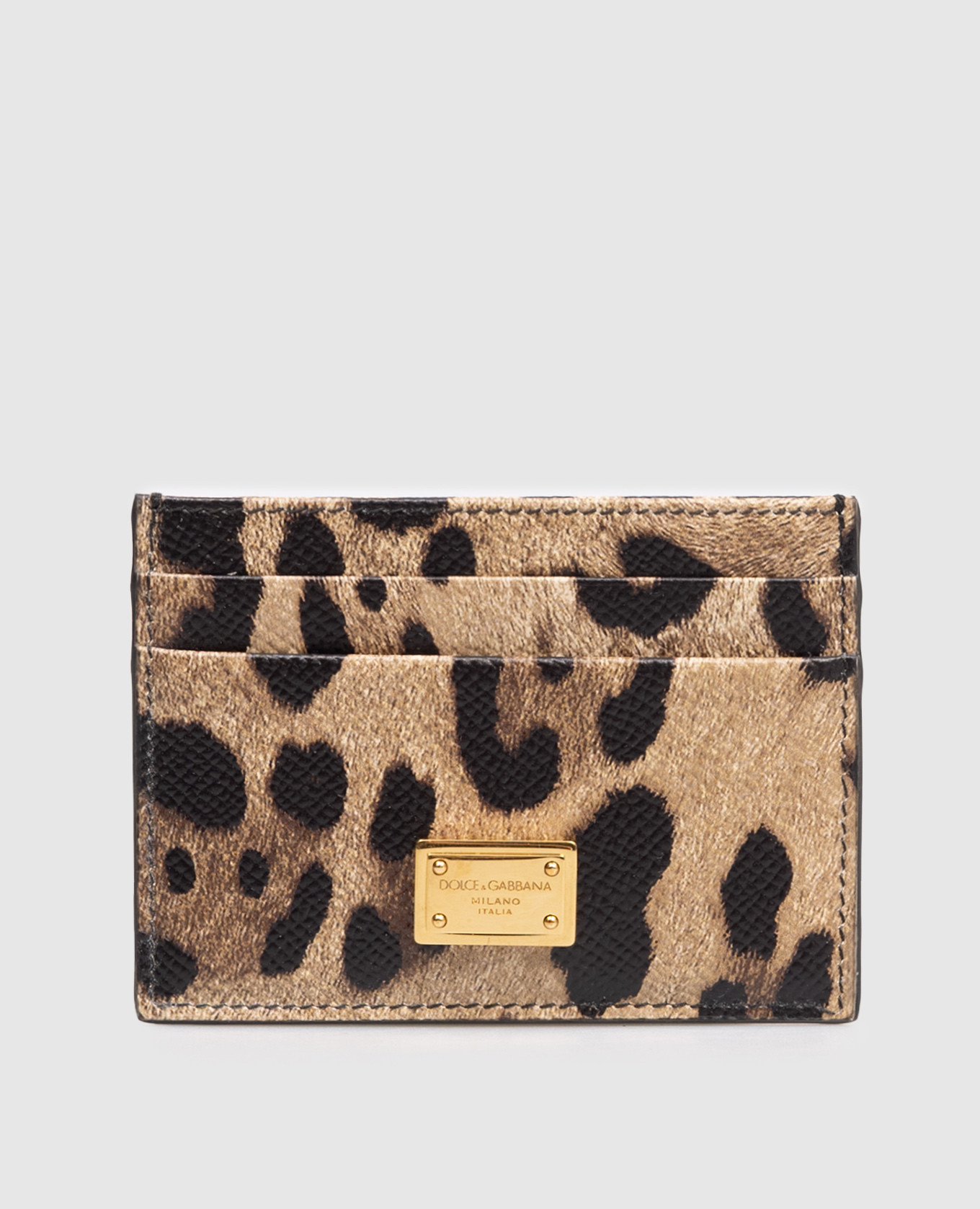 

Beige leather cardholder in animal print Dolce&Gabbana