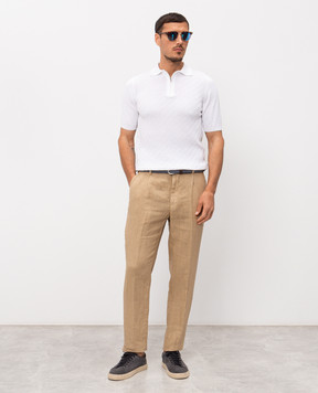 Peserico Beige linen pants R54274T00D02494