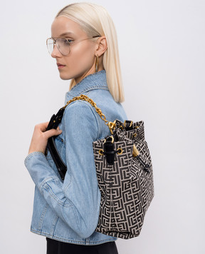 Balmain Black Pulse Monogram Backpack GN1GE036TJTE