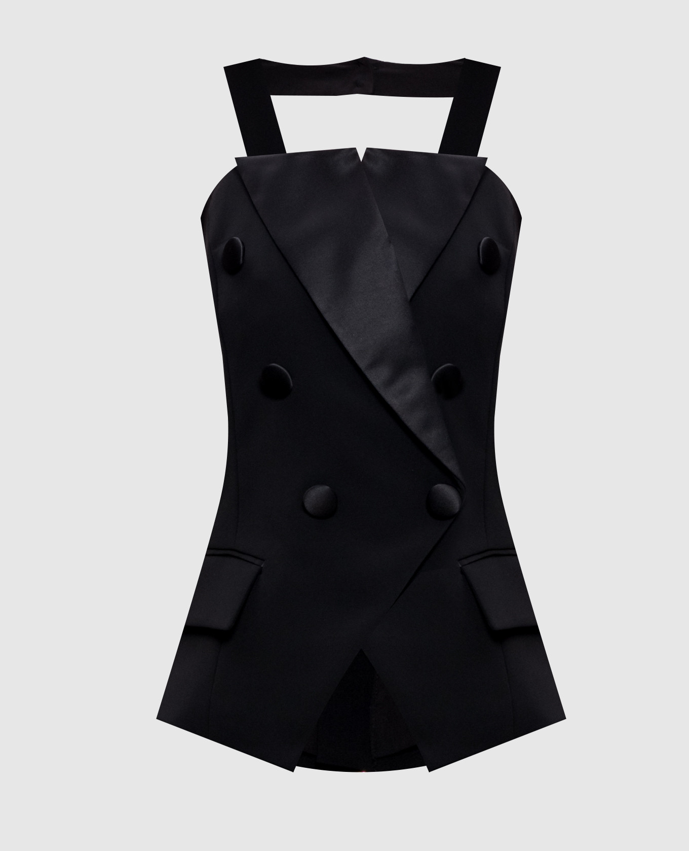 Black vest top with metal logo
