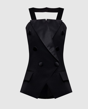 Twinset Black vest top with metal logo 261AP2276