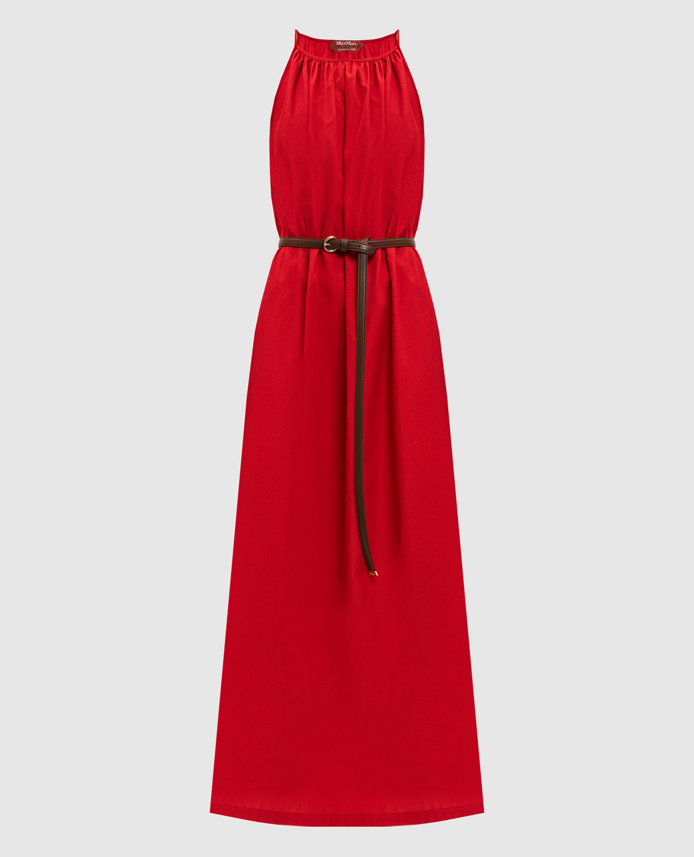 Red dress with a belt