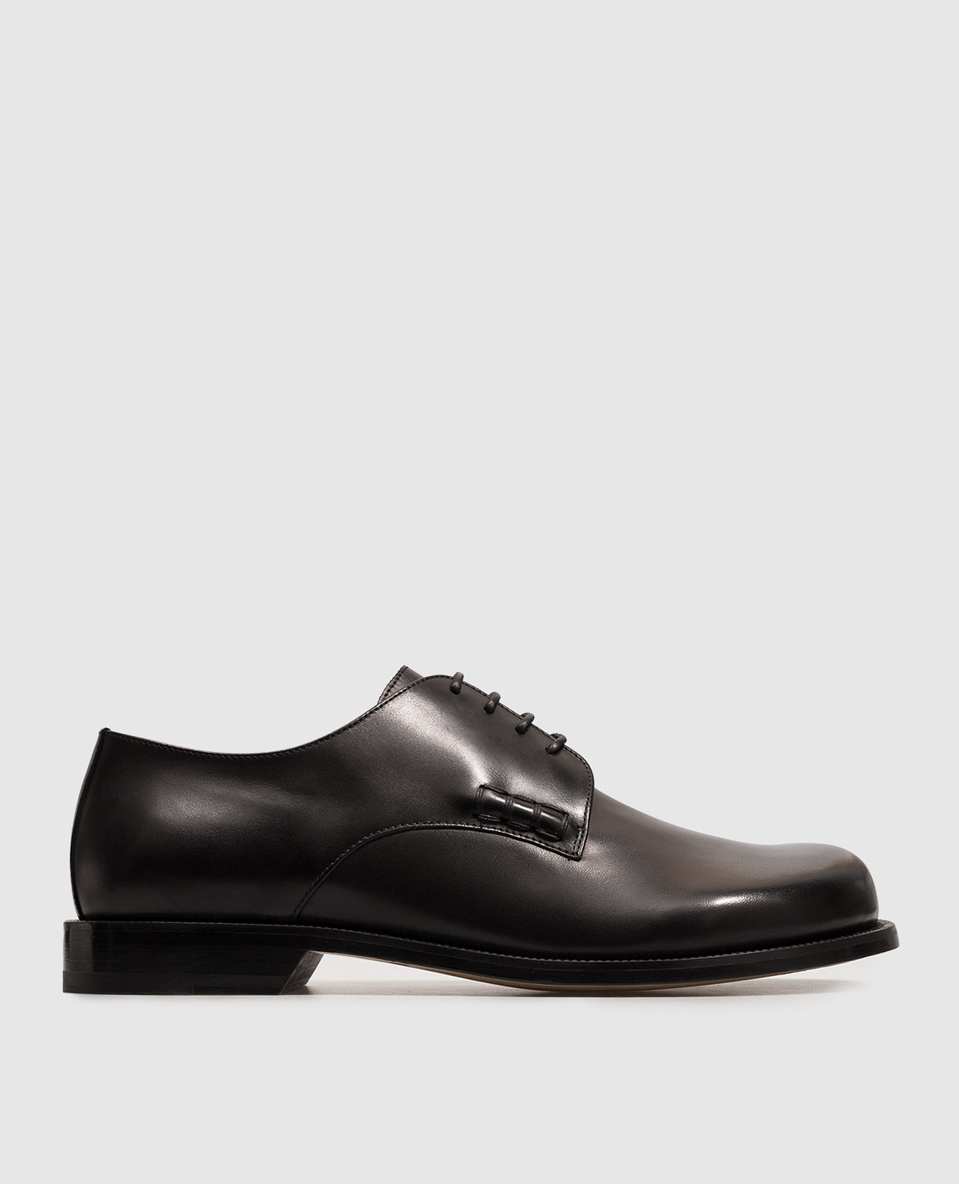 Black leather derby shoes