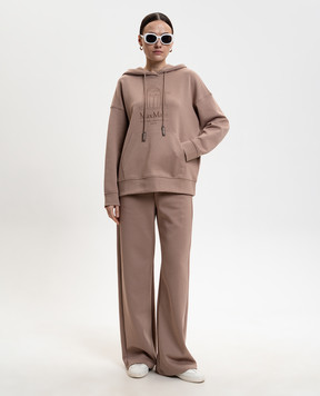 Max Mara ANDREA beige hoodie with logo embroidery SMMANDREA
