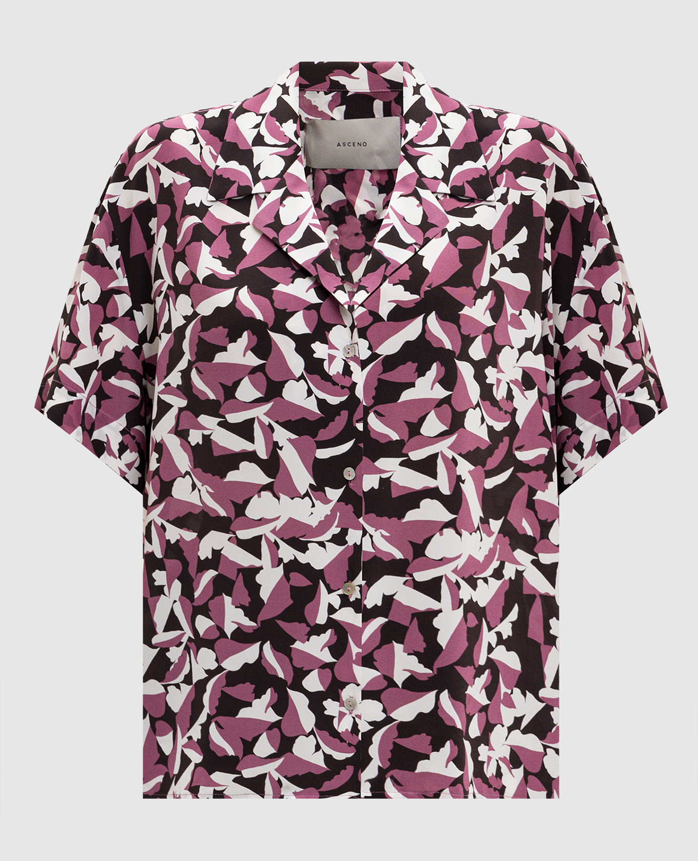 Pink printed silk blouse