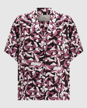 Asceno Pink printed silk blouse T022F58C505
