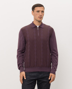 Stefano Ricci Purple wool and silk polo shirt KE06021P30E26407