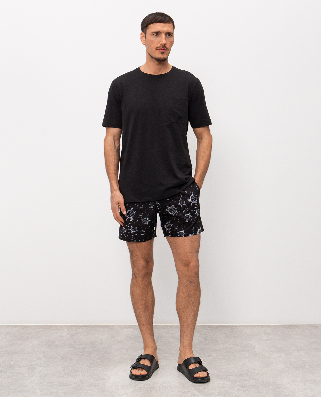 

Black Titan T-shirt with embroidered emblem Vilebrequin