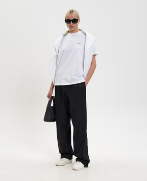 Off-White White T-shirt with floral logo print 2AA089S26JER002