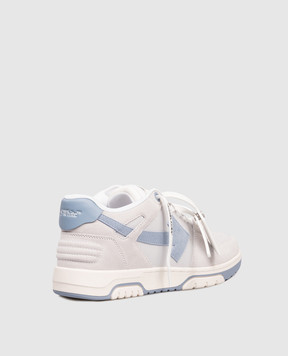 Off-White Out Of Office grey leather sneakers with logo OMIA189F25LEA005