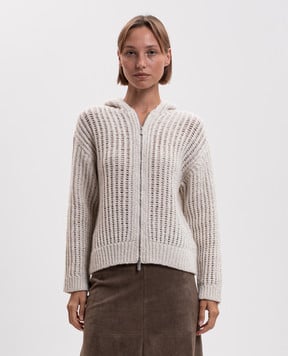 Peserico Beige alpaca wool cardigan A99218F03E9196
