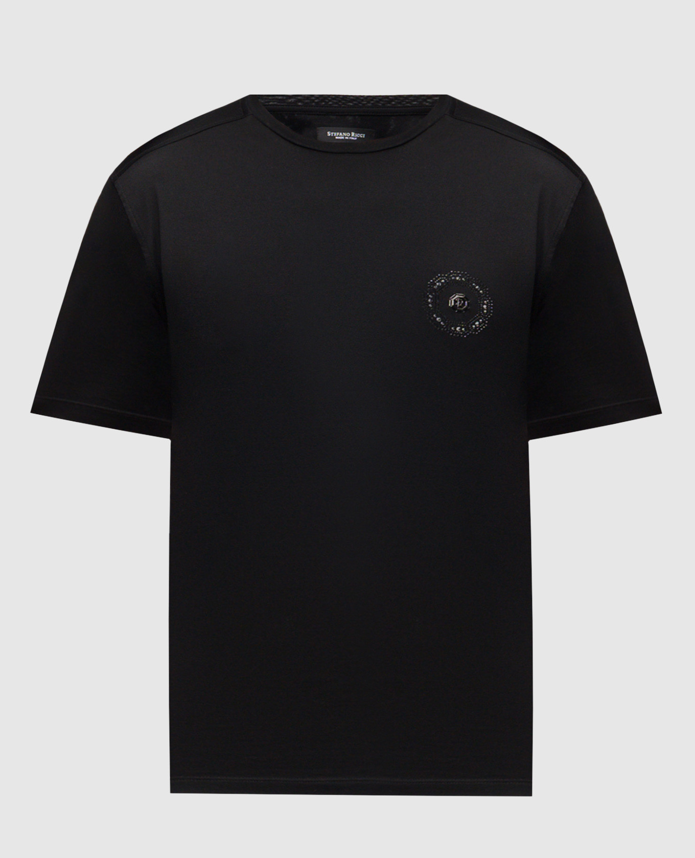 Black T-shirt with monogram logo Stefano Ricci