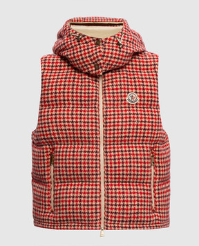 Moncler Niverolle down vest with patterned wool L20931A00005599OJ